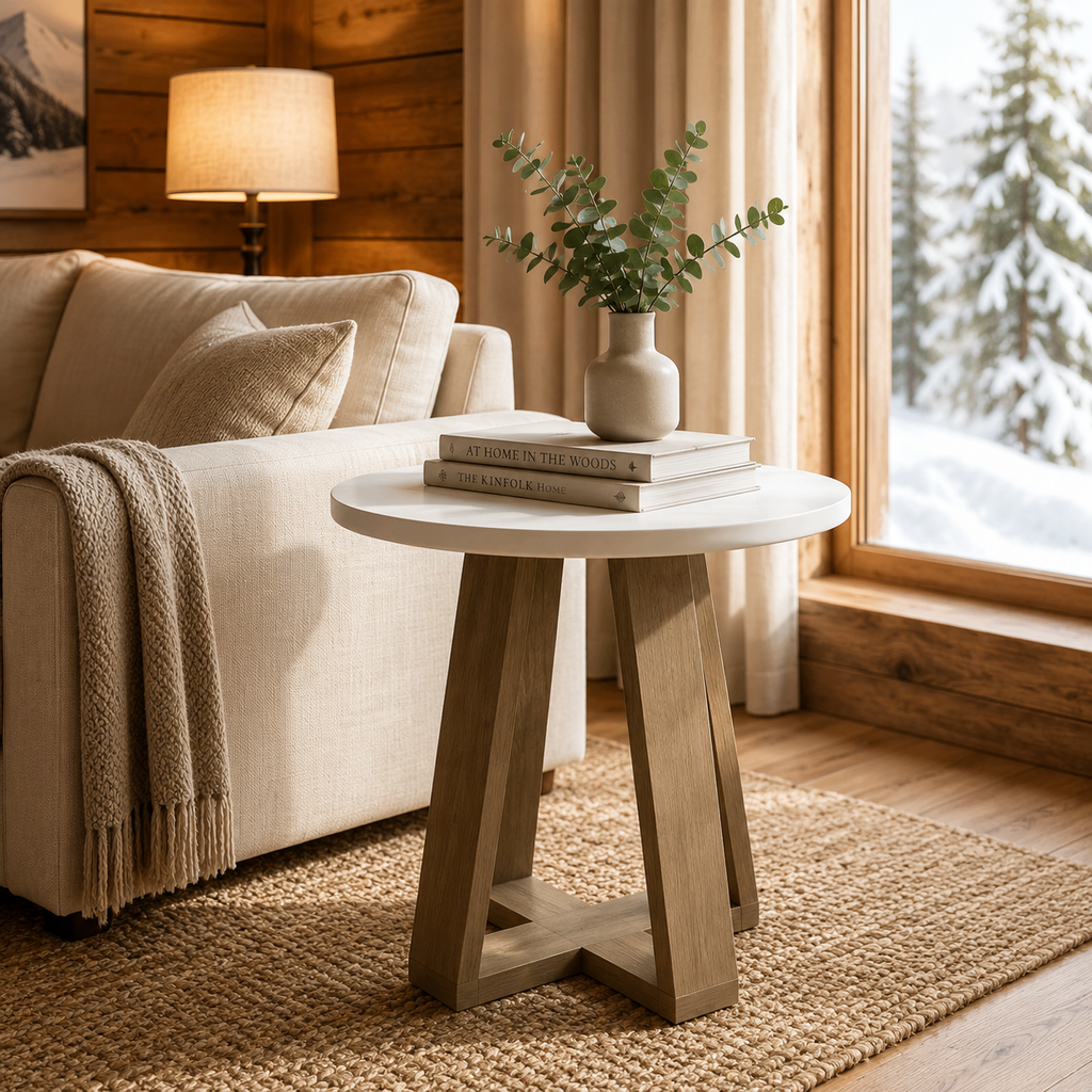 Table De Chevet En Bois Alba Ronde