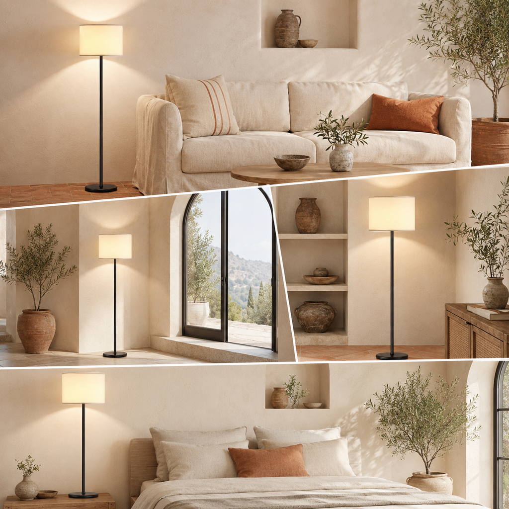 Lampadaire LED Sur Pied Élégance Noir