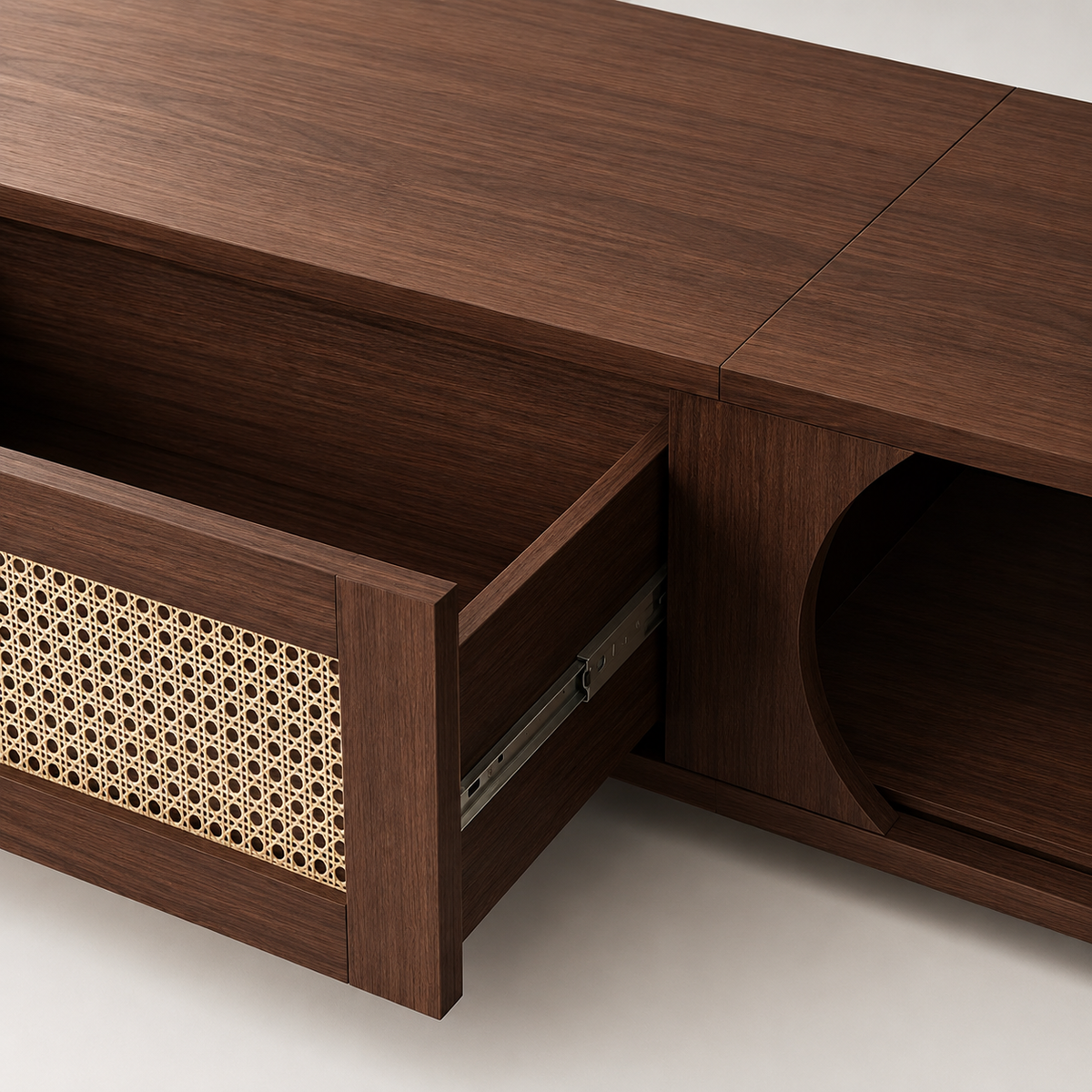 Meuble TV En Bois Vintage Cannage Country