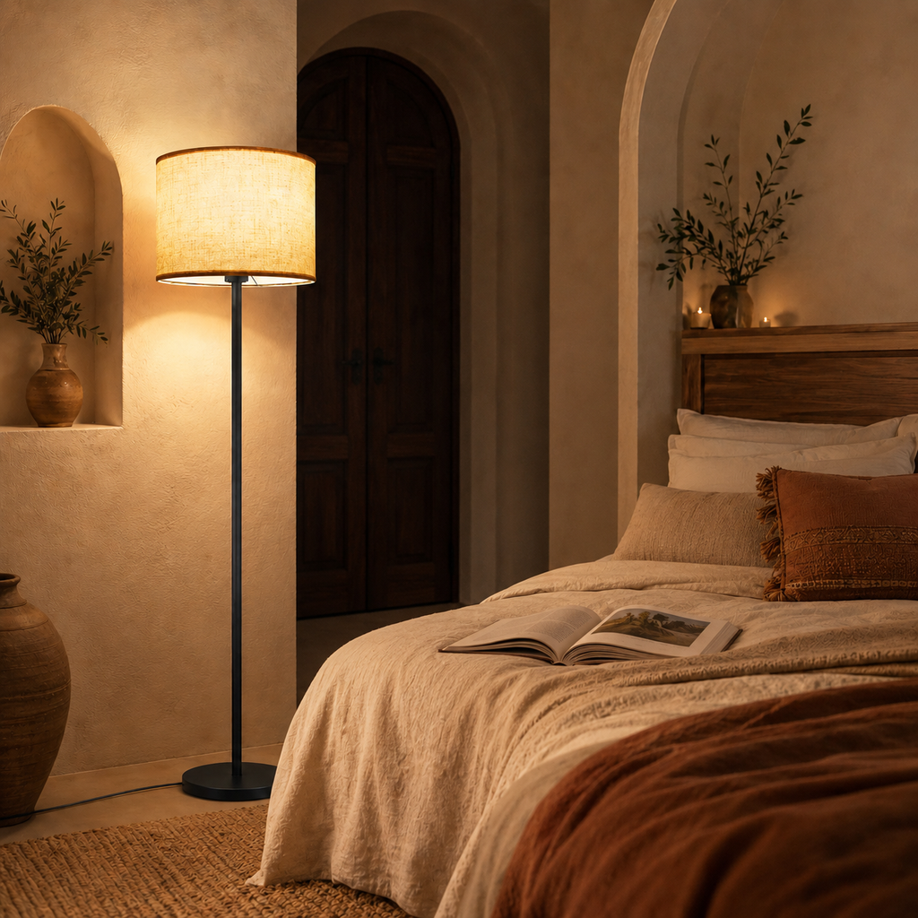 Lampadaire LED Sur Pied Élégance Noir