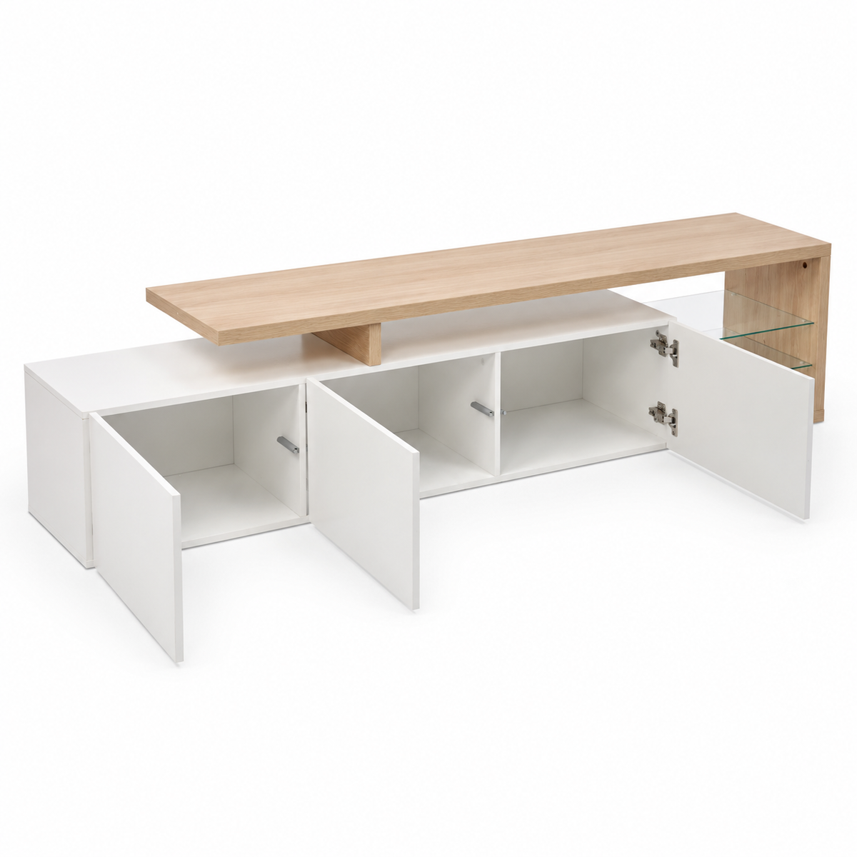 Meuble TV En Bois Blanc Nova LED