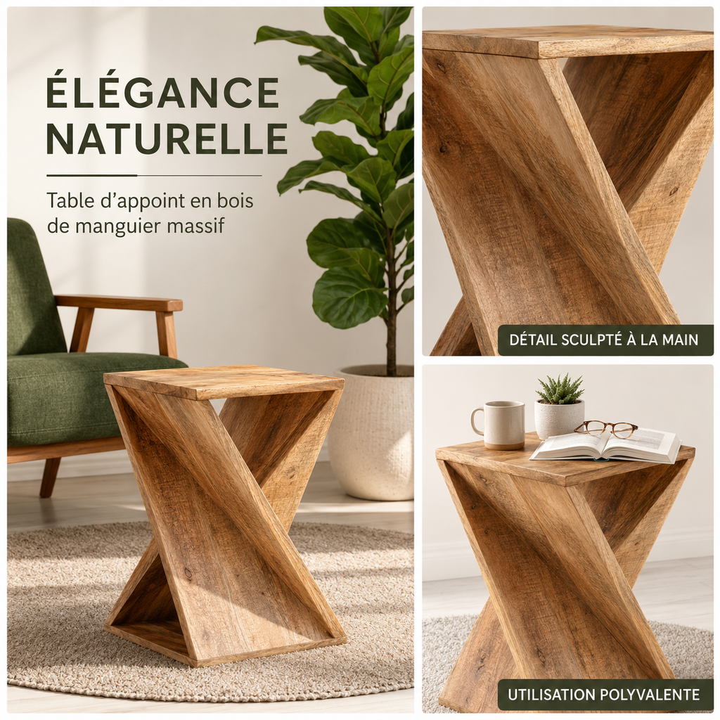 Table De Chevet En Bois Clair Zénith Bois Massif