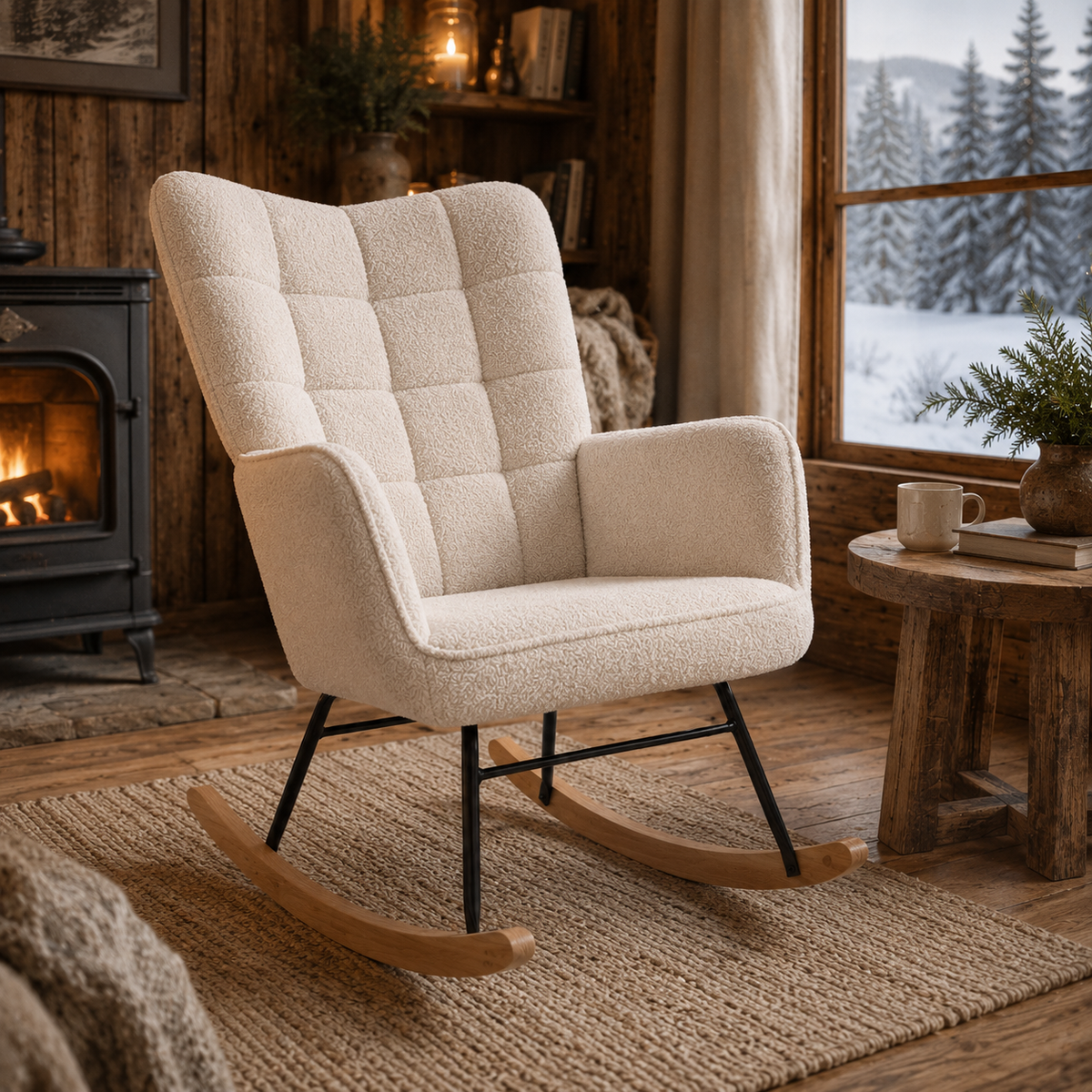 Fauteuil à Bascule En Bois Alba Berbère
