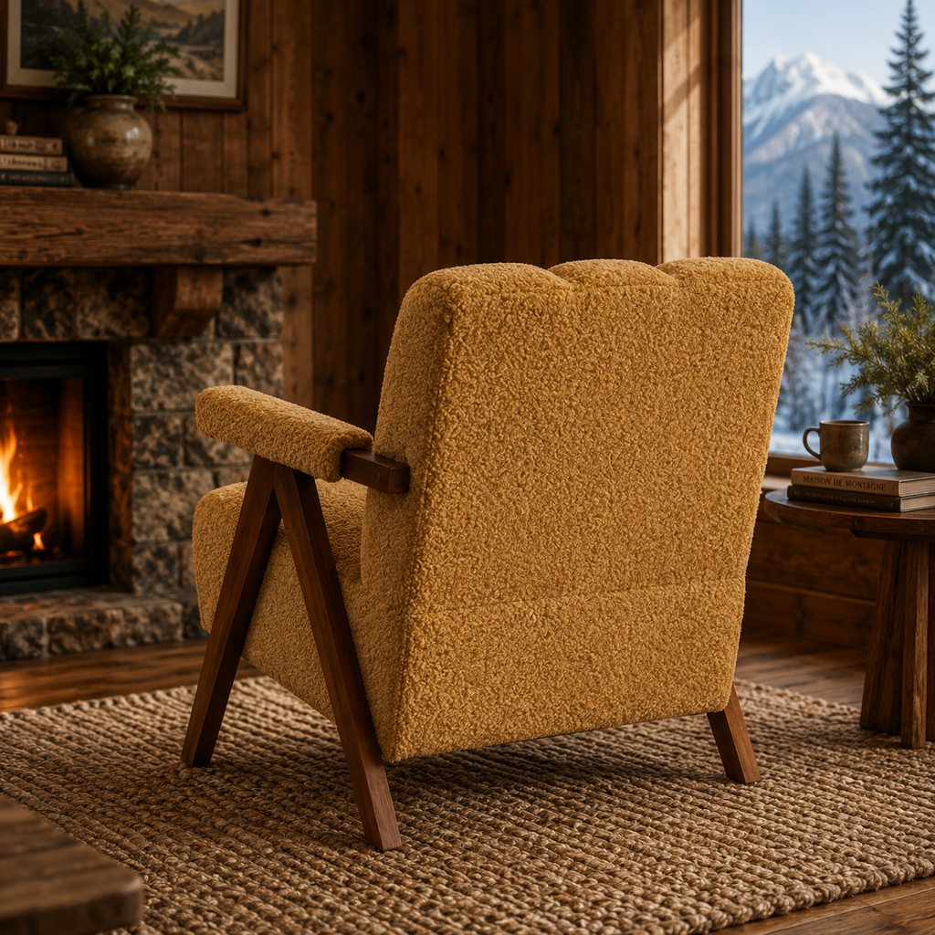 Fauteuil Design En Bois Bouclé