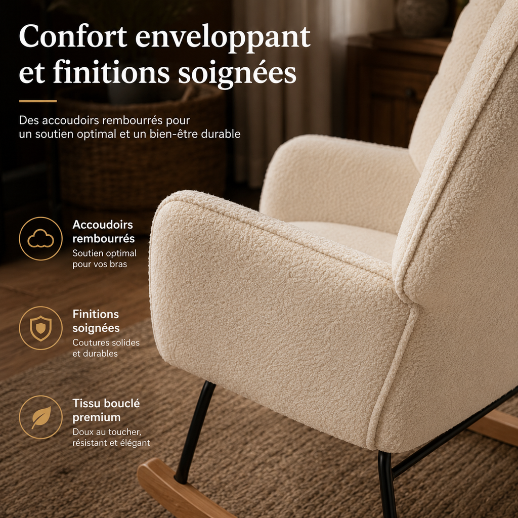 Fauteuil à Bascule En Bois Alba Berbère