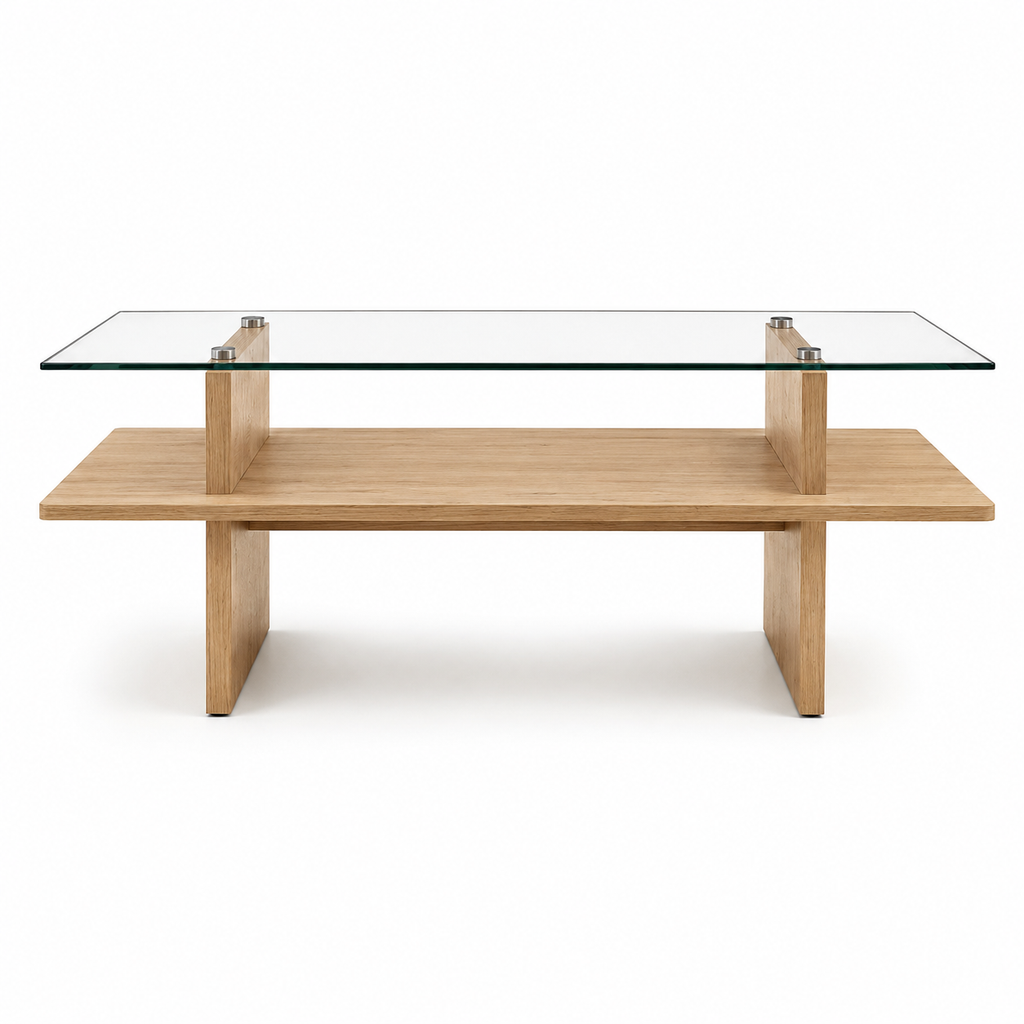 Table Basse En Verre Et Bois Élégance