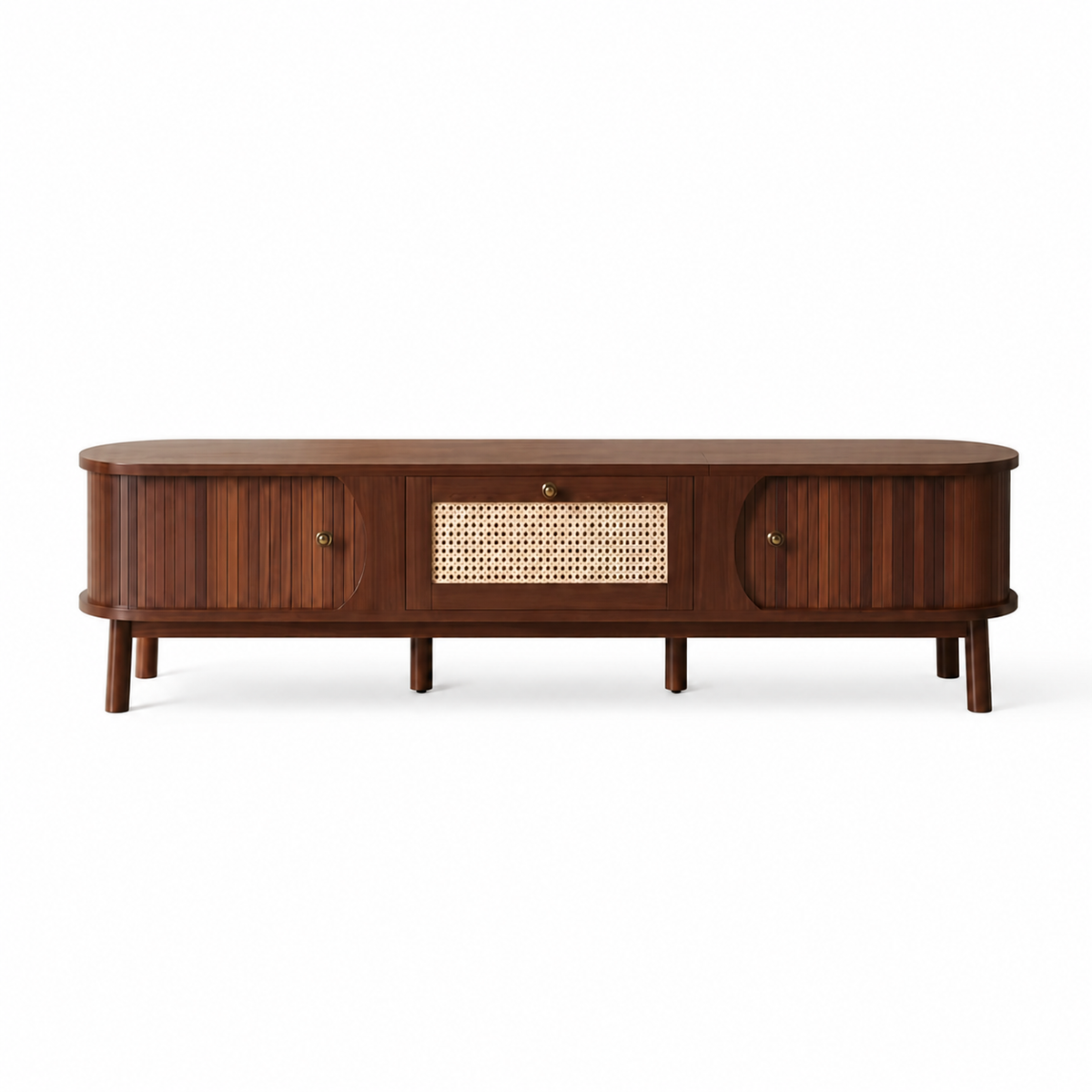 Meuble TV En Bois Vintage Cannage Country
