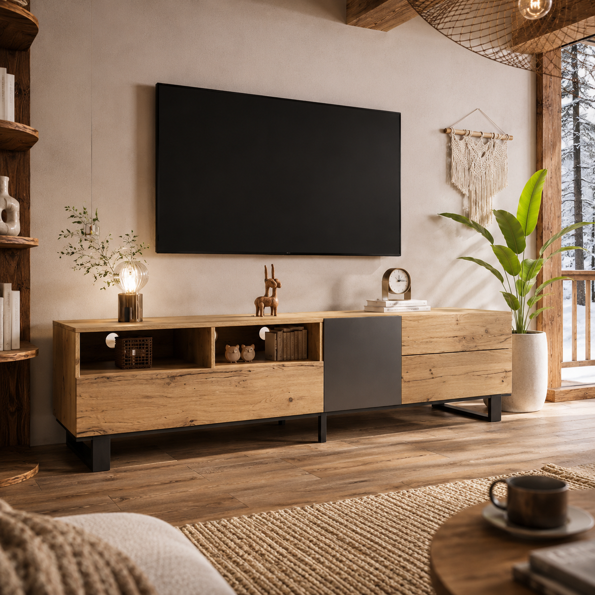 Meuble TV Design En Bois Liora 180 cm