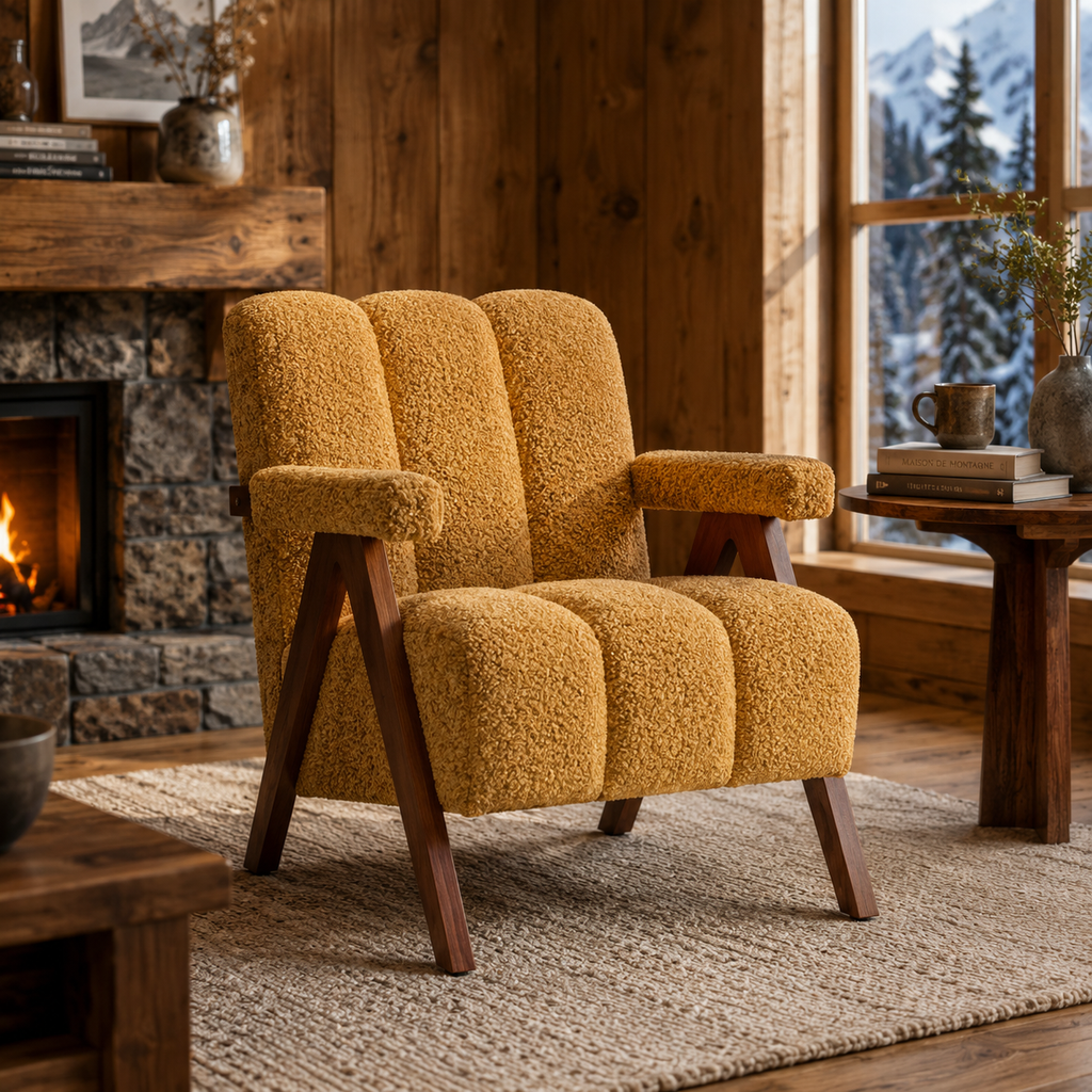 Fauteuil Design En Bois Bouclé
