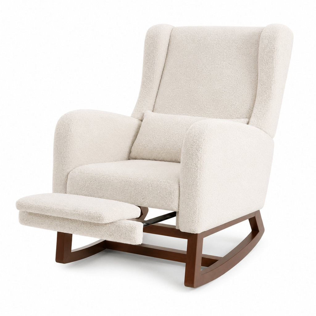 Fauteuil à Bascule En Bois Relax Beige