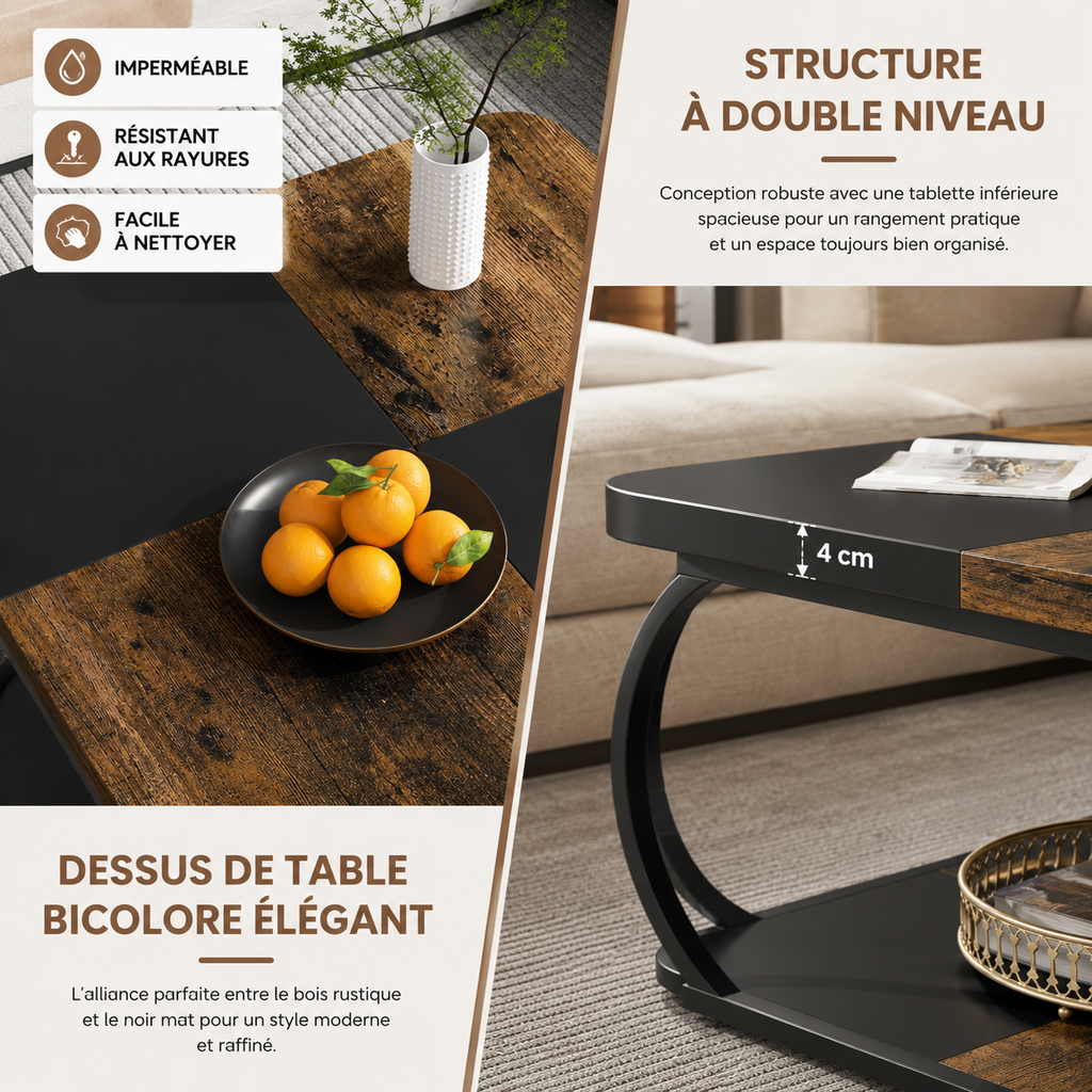 Table Basse En Bois Et Métal Atelier
