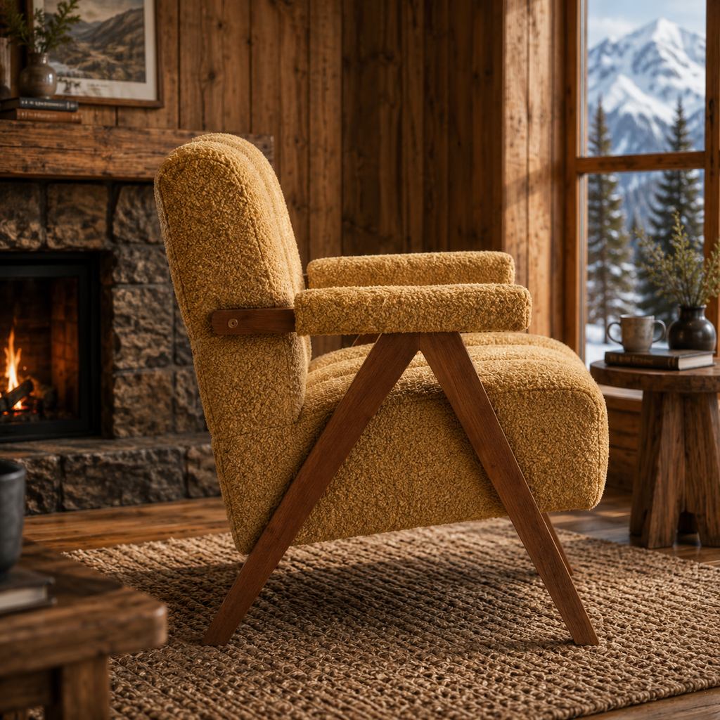 Fauteuil Design En Bois Bouclé