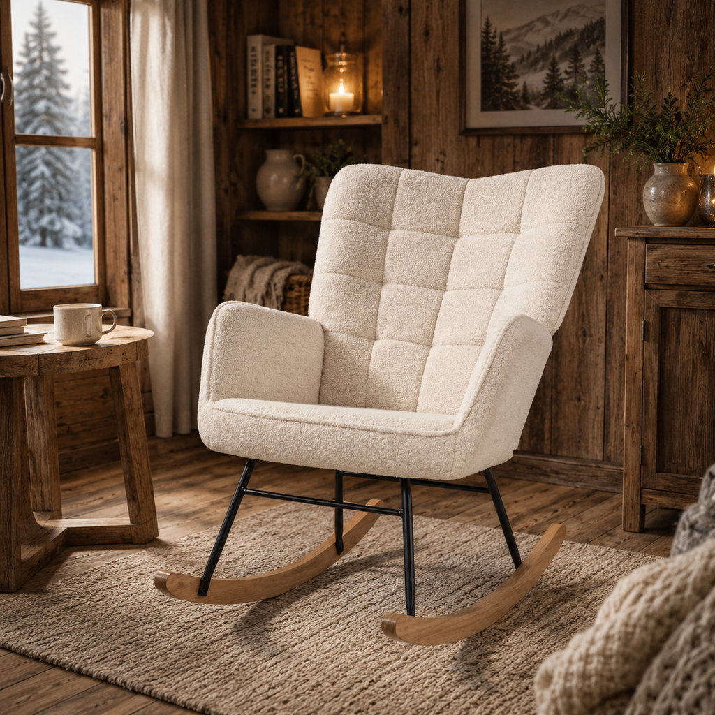Fauteuil à Bascule En Bois Alba Berbère
