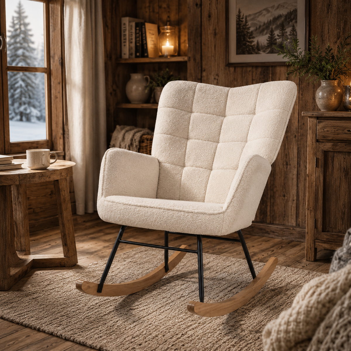 Fauteuil à Bascule En Bois Alba Berbère