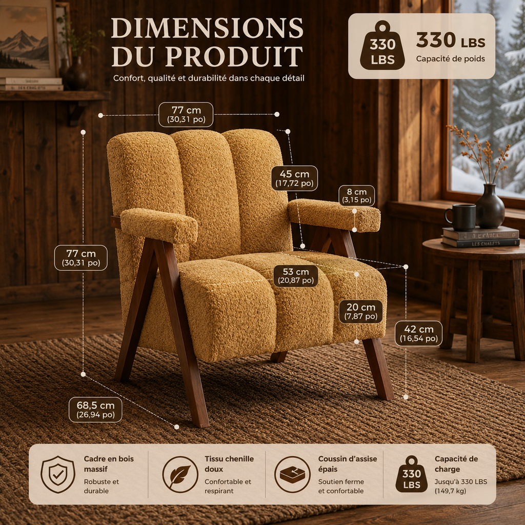 Fauteuil Design En Bois Bouclé