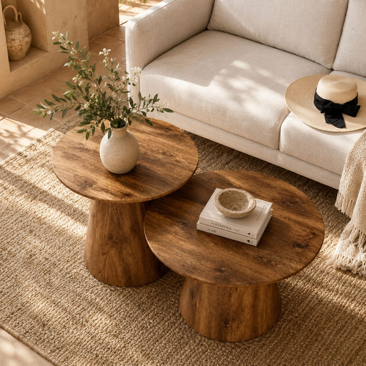 Tables Basses Rondes En Bois Duo Natura