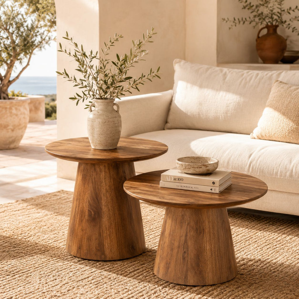Tables Basses Rondes En Bois Duo Natura
