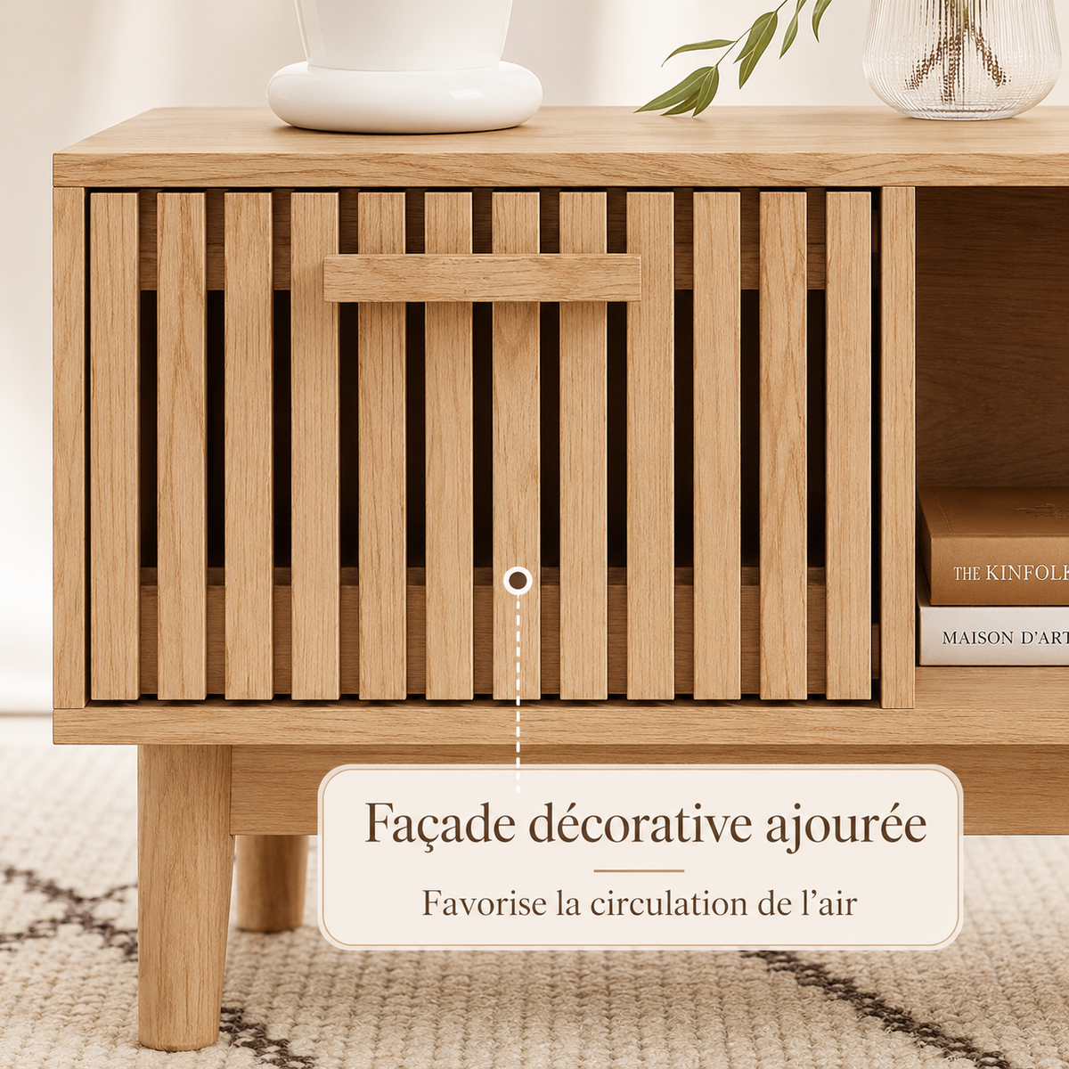 Table Basse Moderne En Bois Natura Lattes