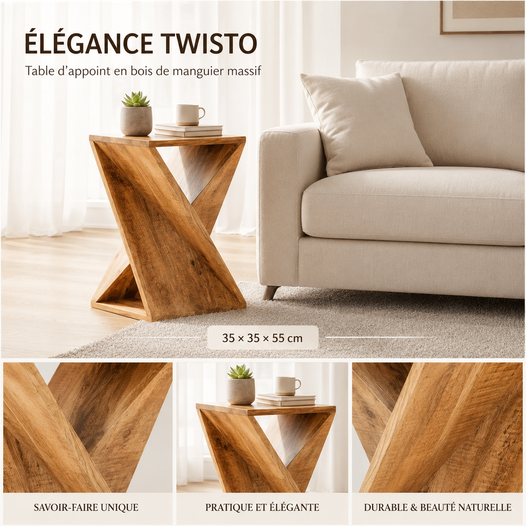 Table De Chevet En Bois Clair Zénith Bois Massif