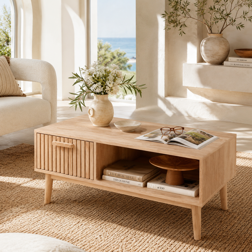 Table Basse Moderne En Bois Natura Lattes