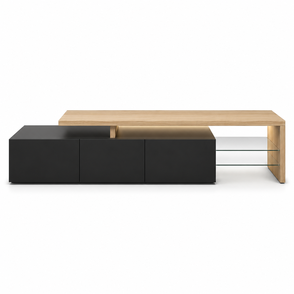 Meuble TV En Bois Blanc Nova LED