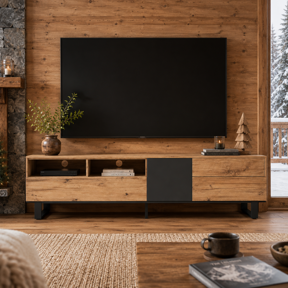 Meuble TV Design En Bois Liora 180 cm