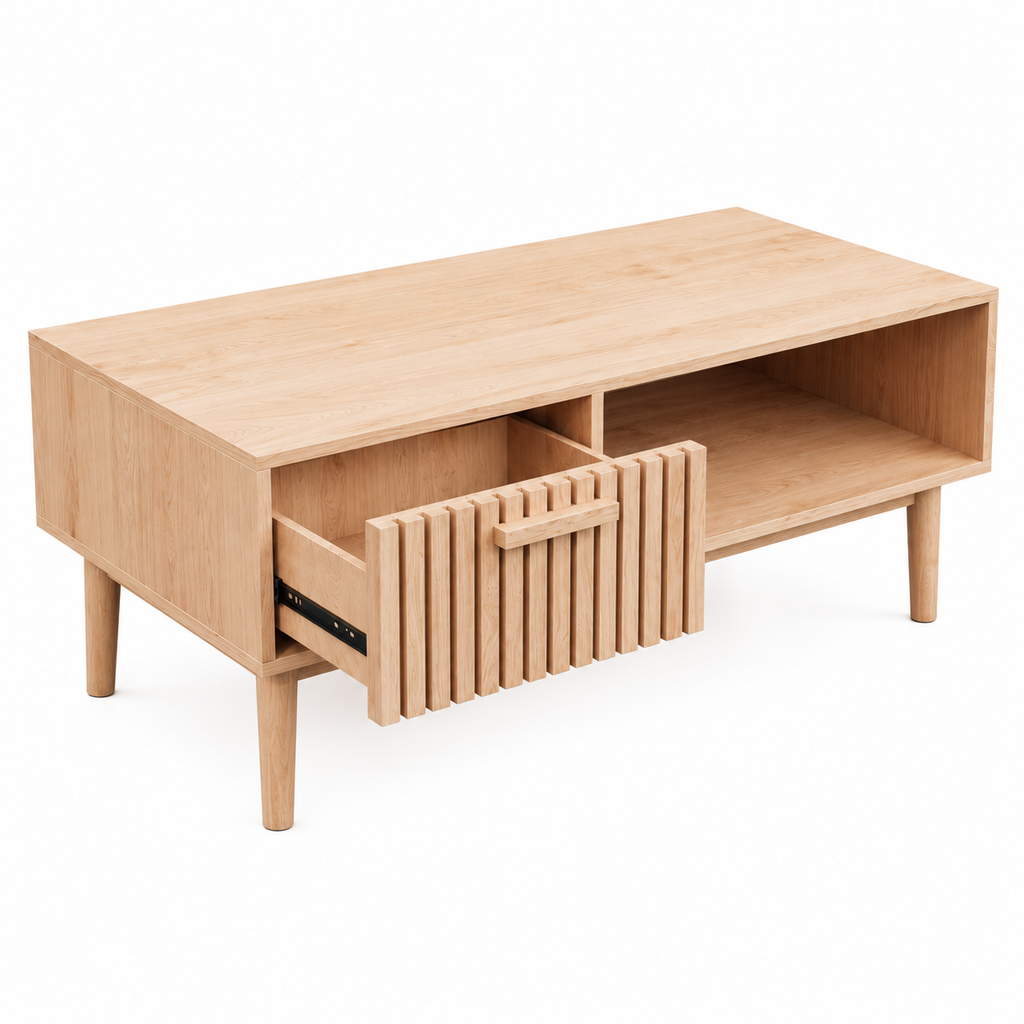 Table Basse Moderne En Bois Natura Lattes