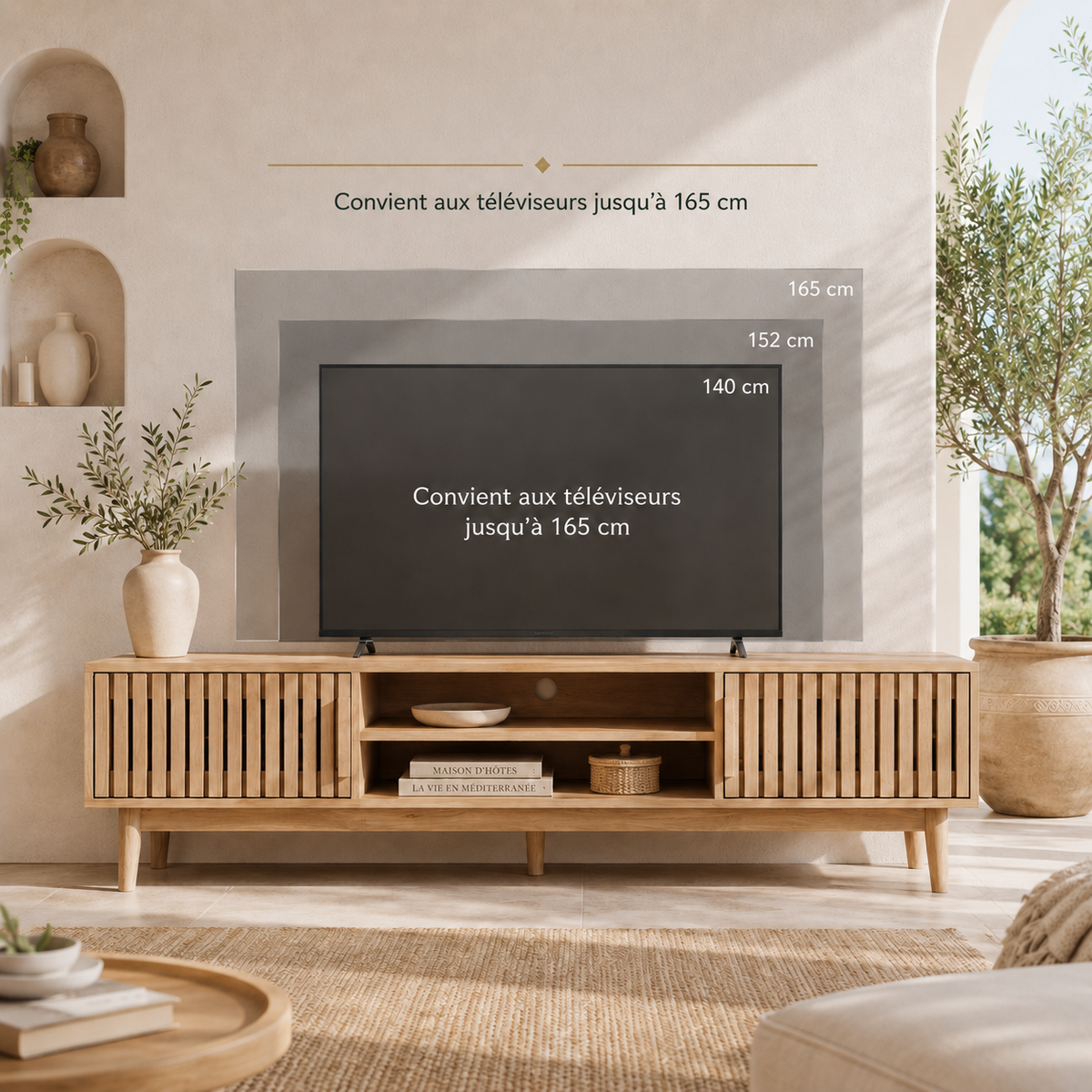 Meuble TV En Bois Clair Oslo