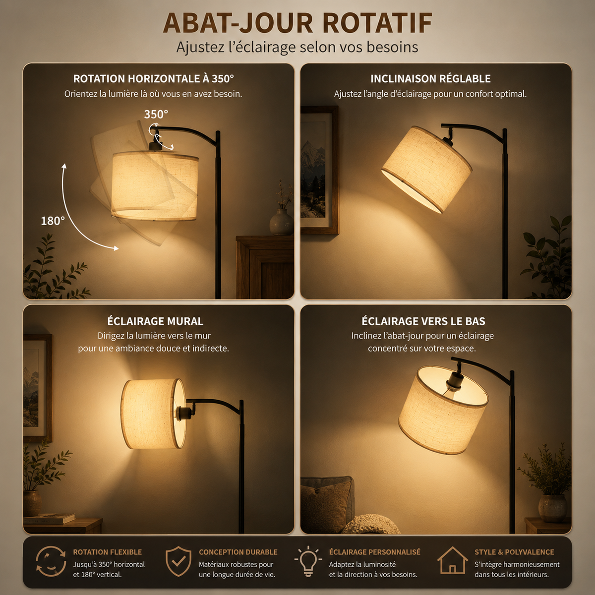 Lampadaire LED Salon Ysia