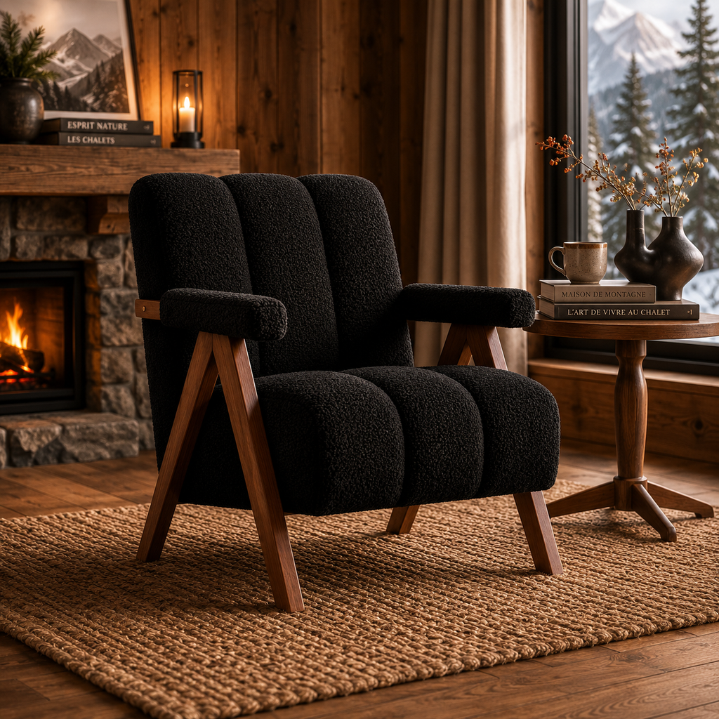 Fauteuil Design En Bois Bouclé