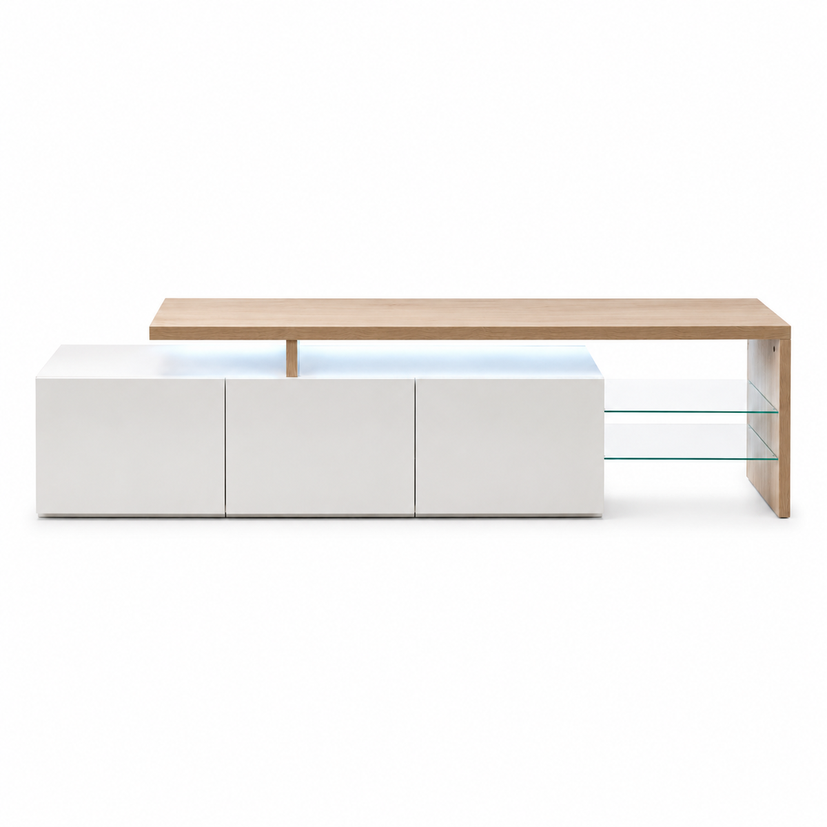 Meuble TV En Bois Blanc Nova LED