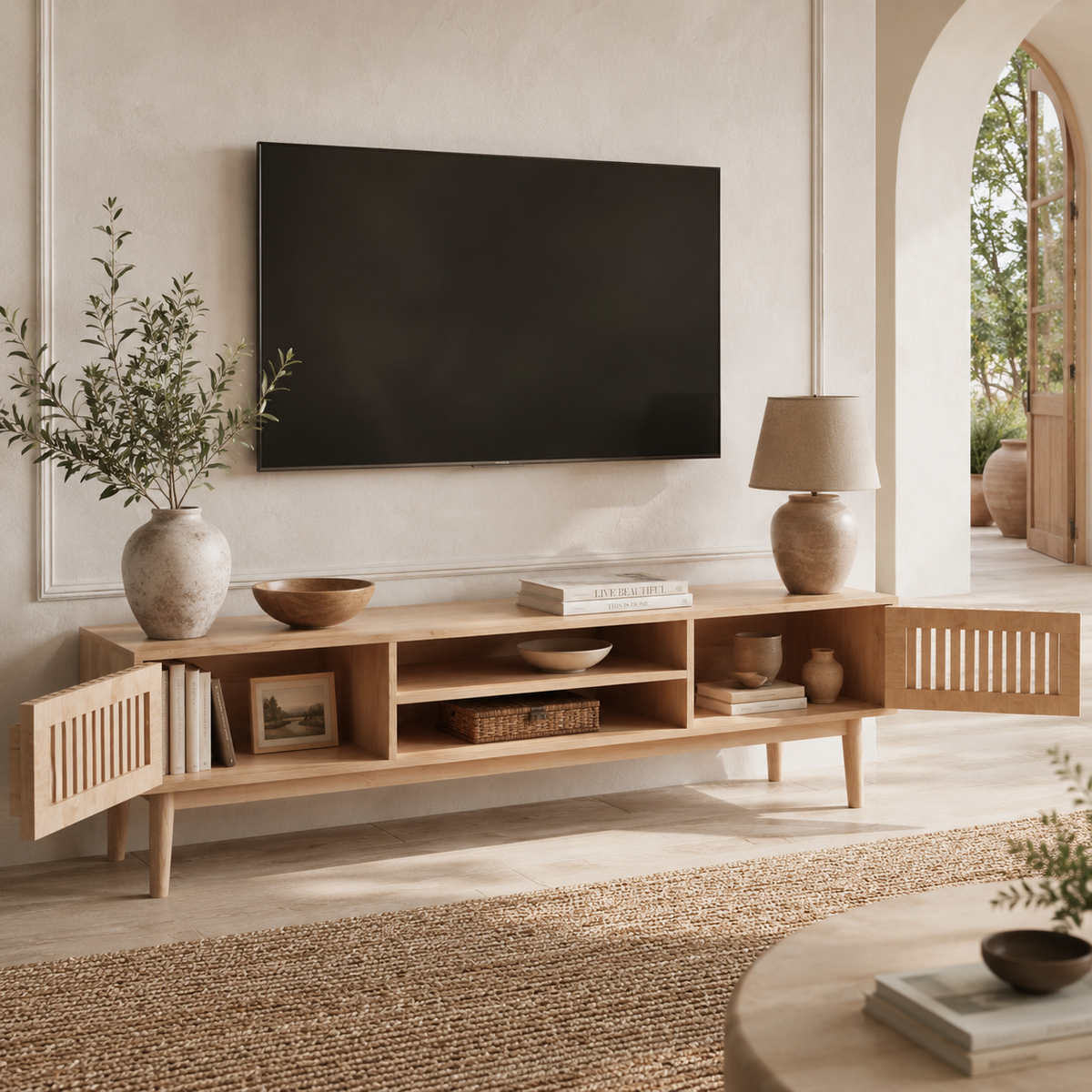Meuble TV En Bois Clair Oslo
