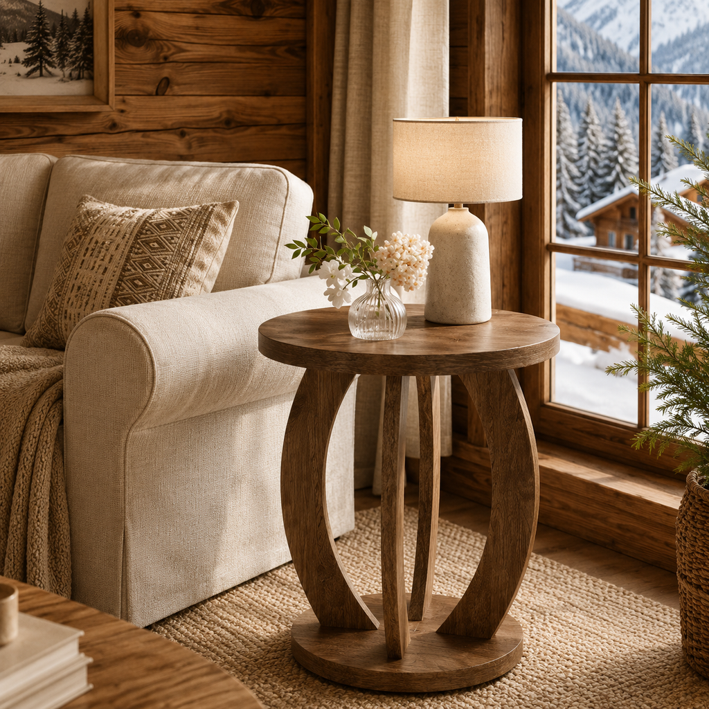 Table De Chevet En Bois Oria Ronde