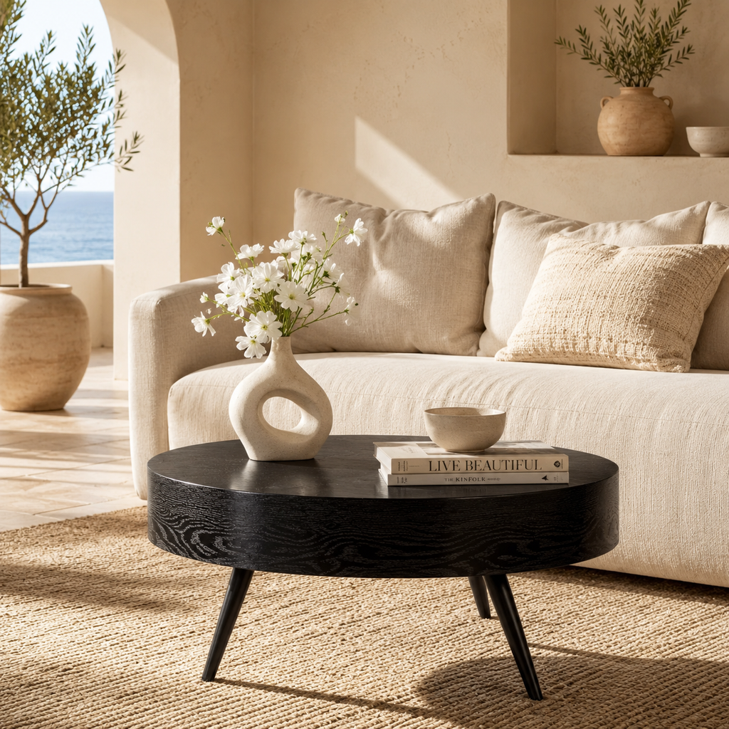 Table Basse Ronde En Bois Minimaliste 70 cm