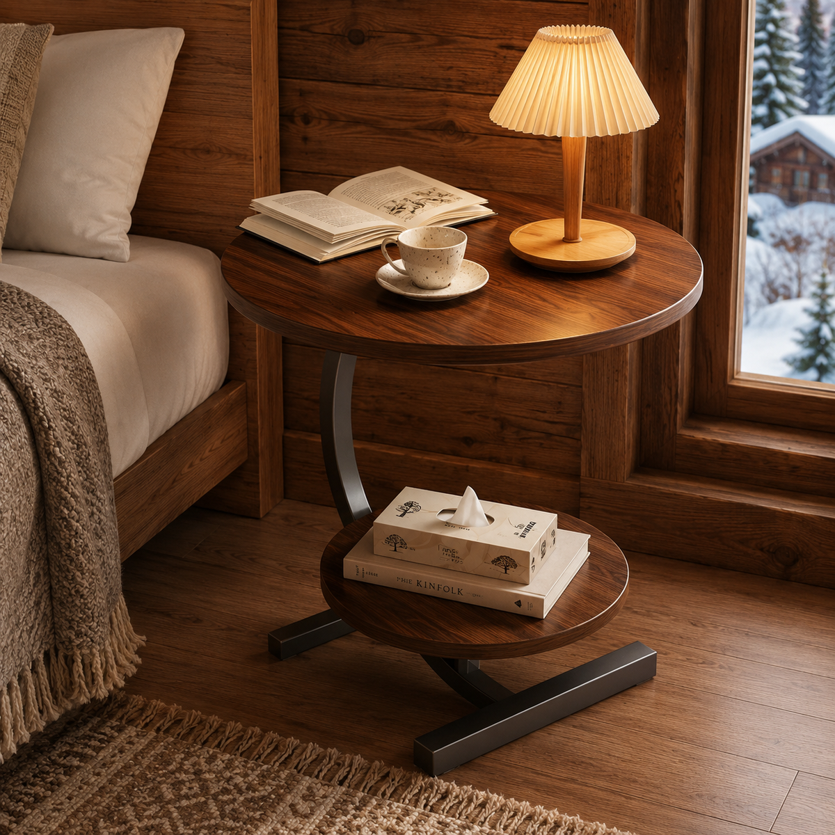 Table De Chevet En Bois Duo Ronde