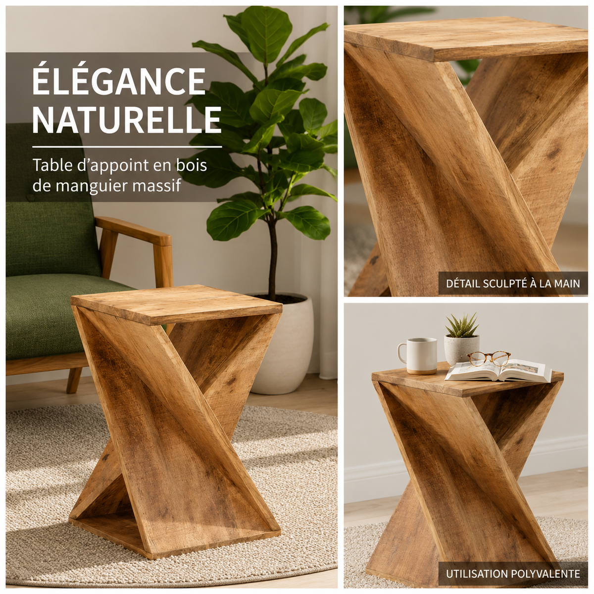 Table De Chevet En Bois Clair Zénith Bois Massif