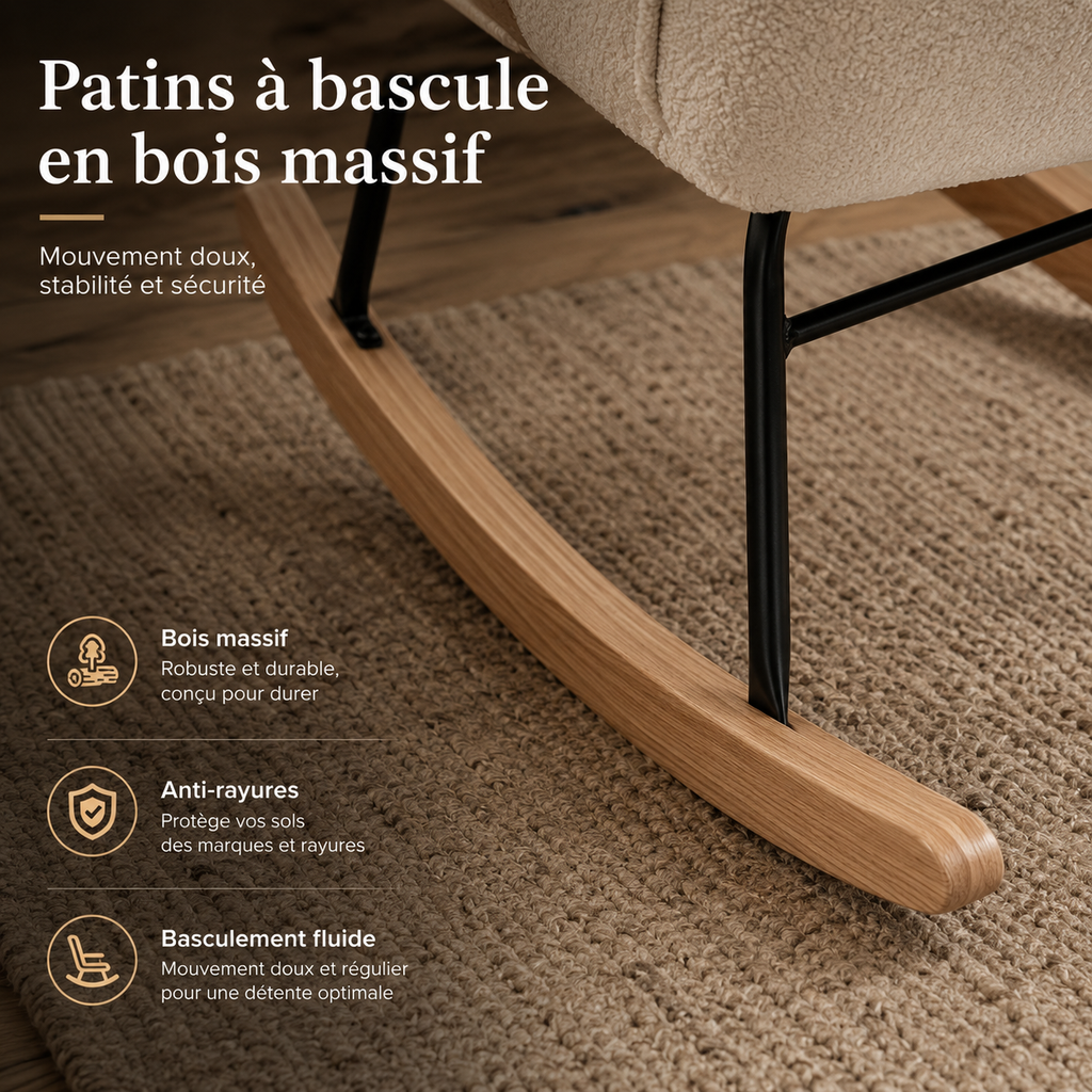 Fauteuil à Bascule En Bois Alba Berbère