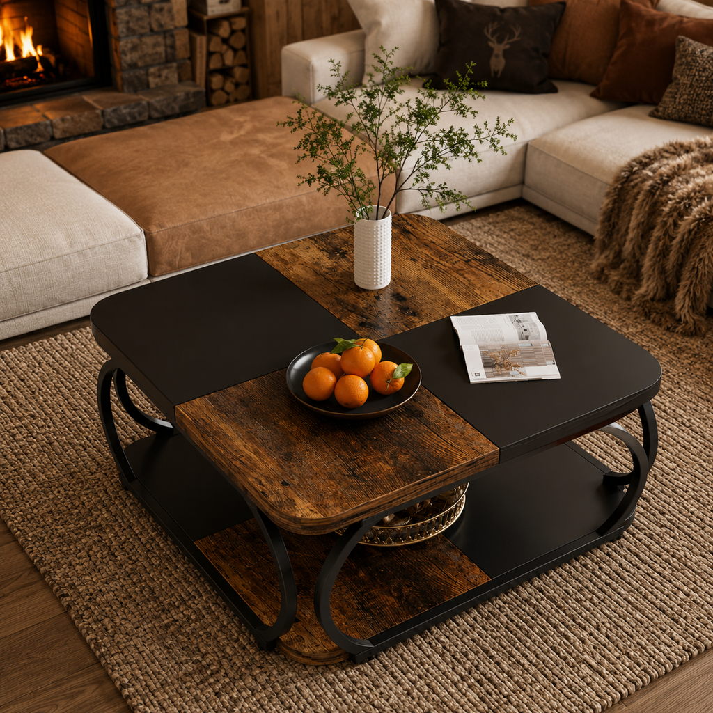 Table Basse En Bois Et Métal Atelier