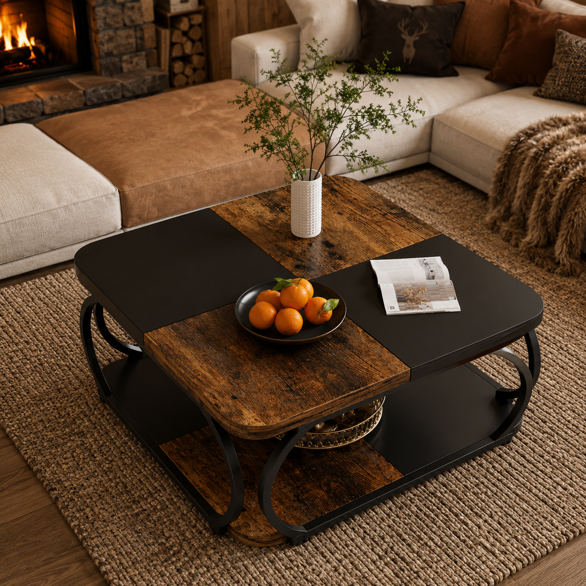 Table Basse En Bois Et Métal Atelier